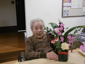 ◆今月の生け花の様子です(^^♪