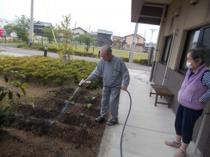 ＧＨ　野菜の水やり
