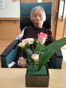 珊瑚ユニットで生け花