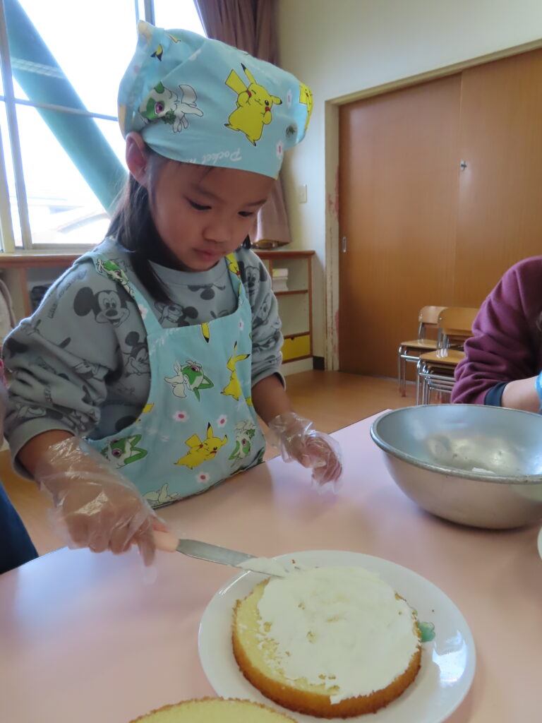 クリスマスケーキを作ったよ♪(12月23日実施)